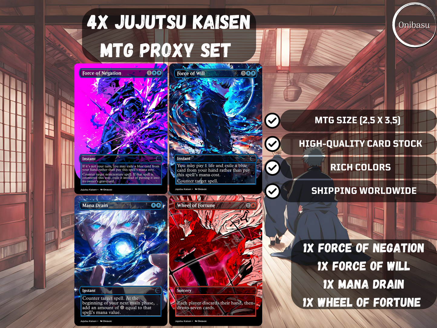 Jujutsu Kaisen Set - 4 MTG Proxy Cards