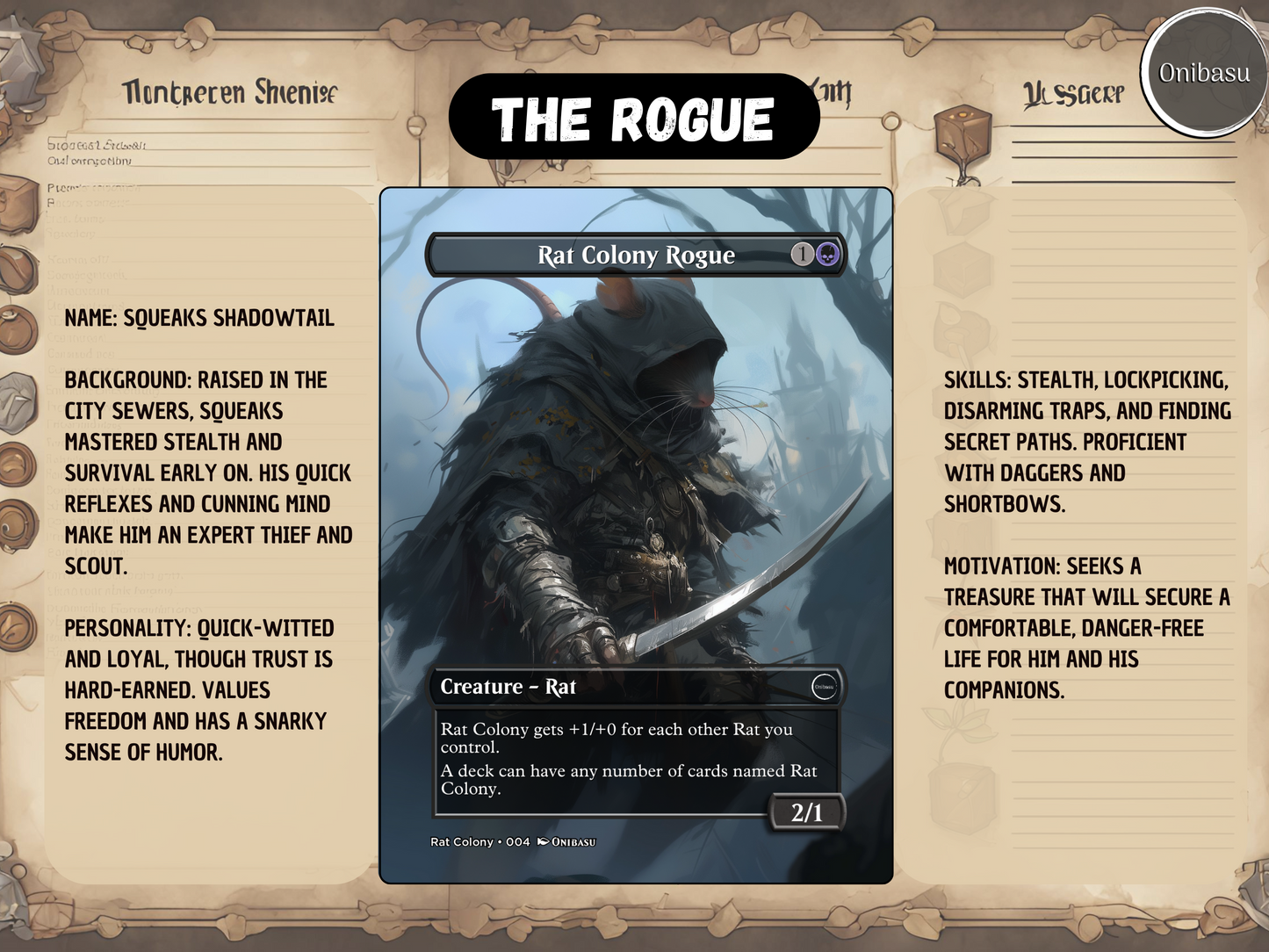Rat Colony Adventurer Party Set - 6 MTG Proxy Cards