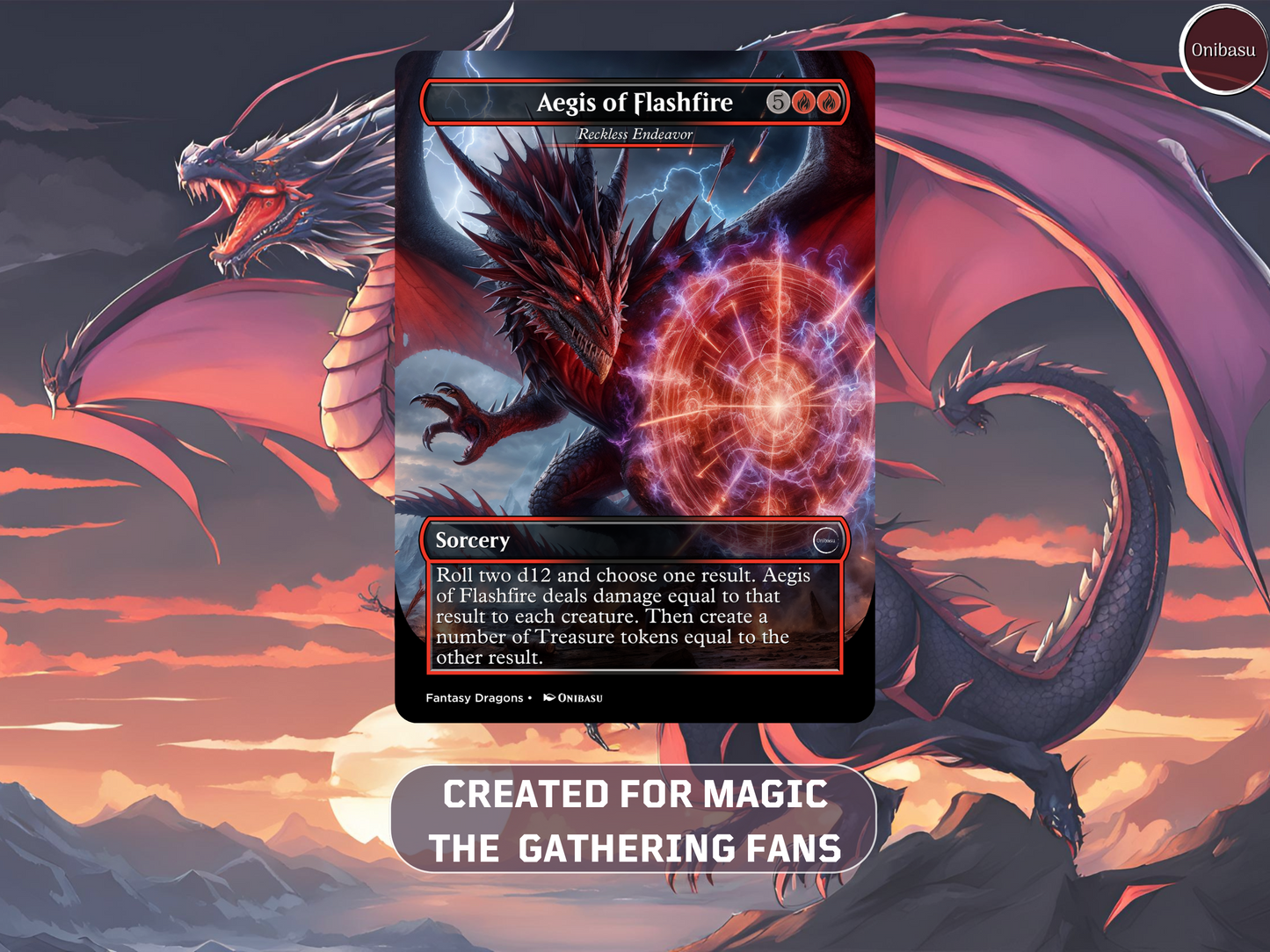 Dark Fantasy Dragon Set - 7 MTG Proxy Cards