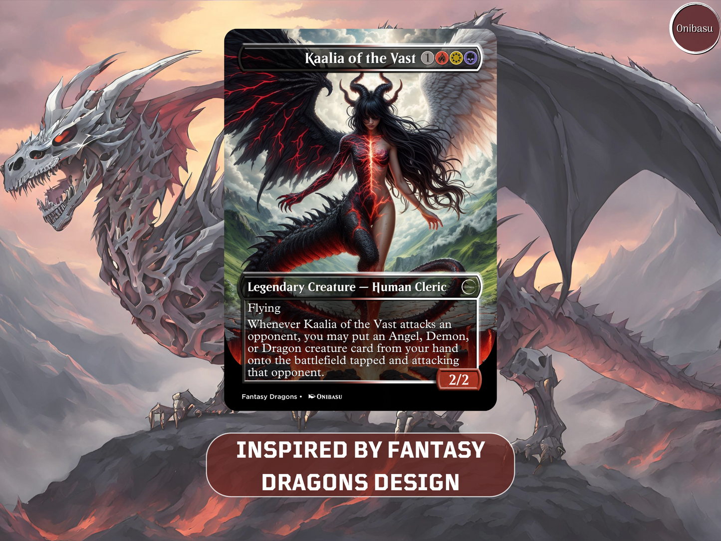 Dark Fantasy Dragon Set - 7 MTG Proxy Cards