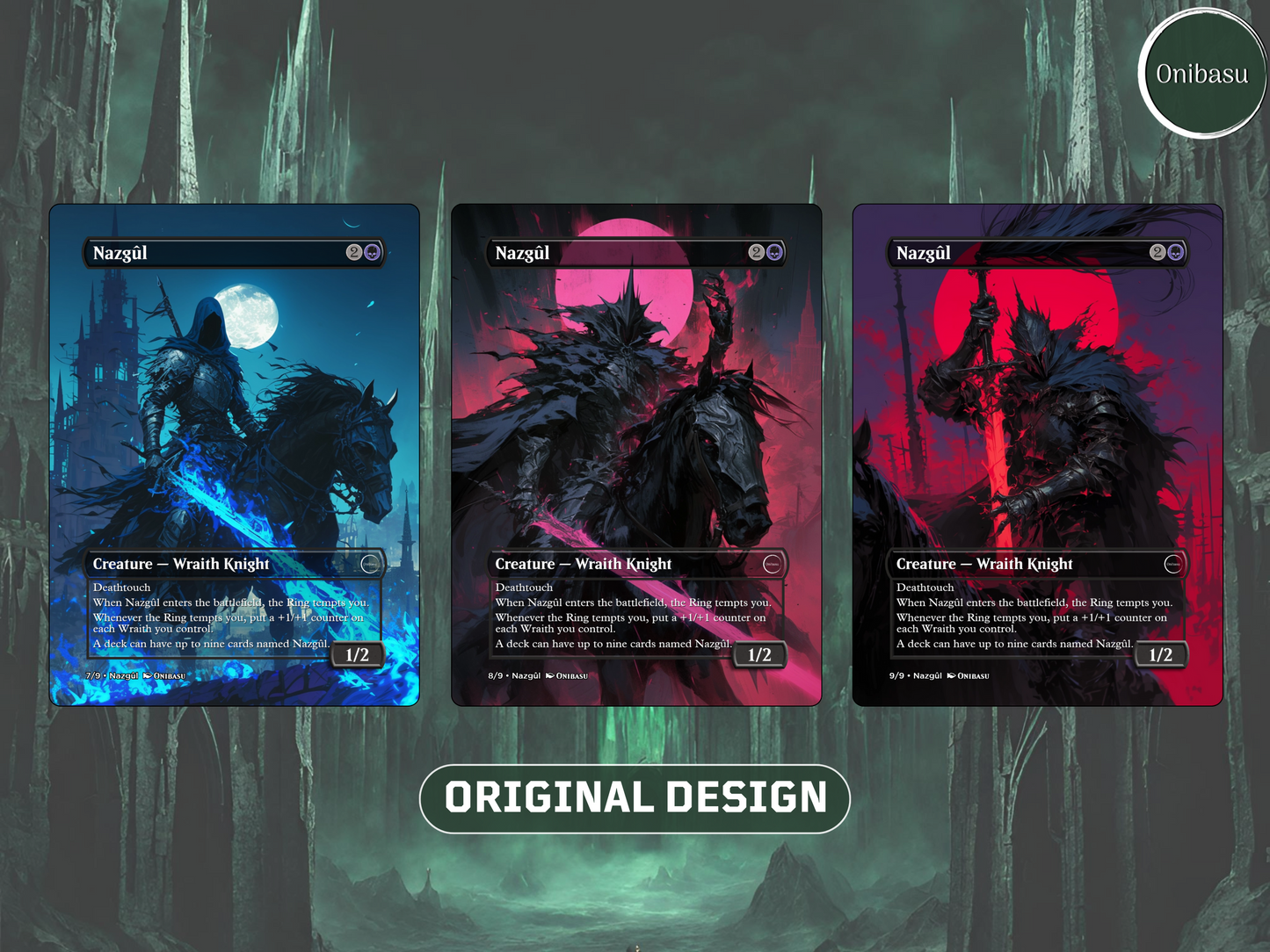 Nazgûl Lord of the Rings Set - 9 MTG Proxy Cards + Bonus Token