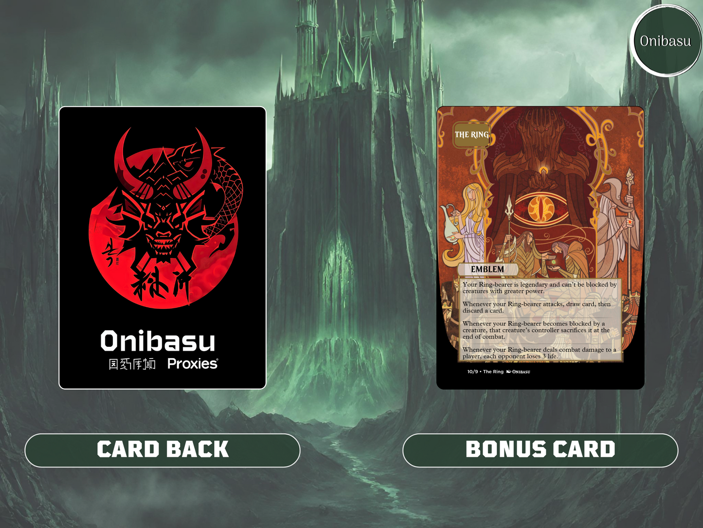 Nazgûl Lord of the Rings Set - 9 MTG Proxy Cards + Bonus Token