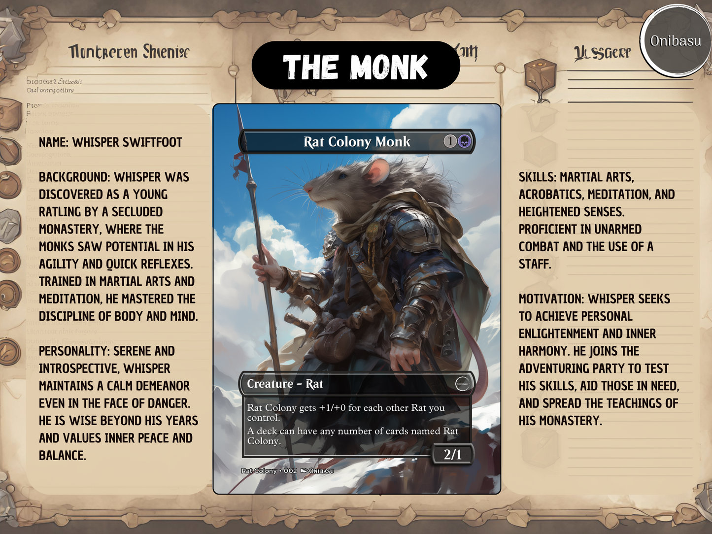 Rat Colony Adventurer Party Set - 6 MTG Proxy Cards