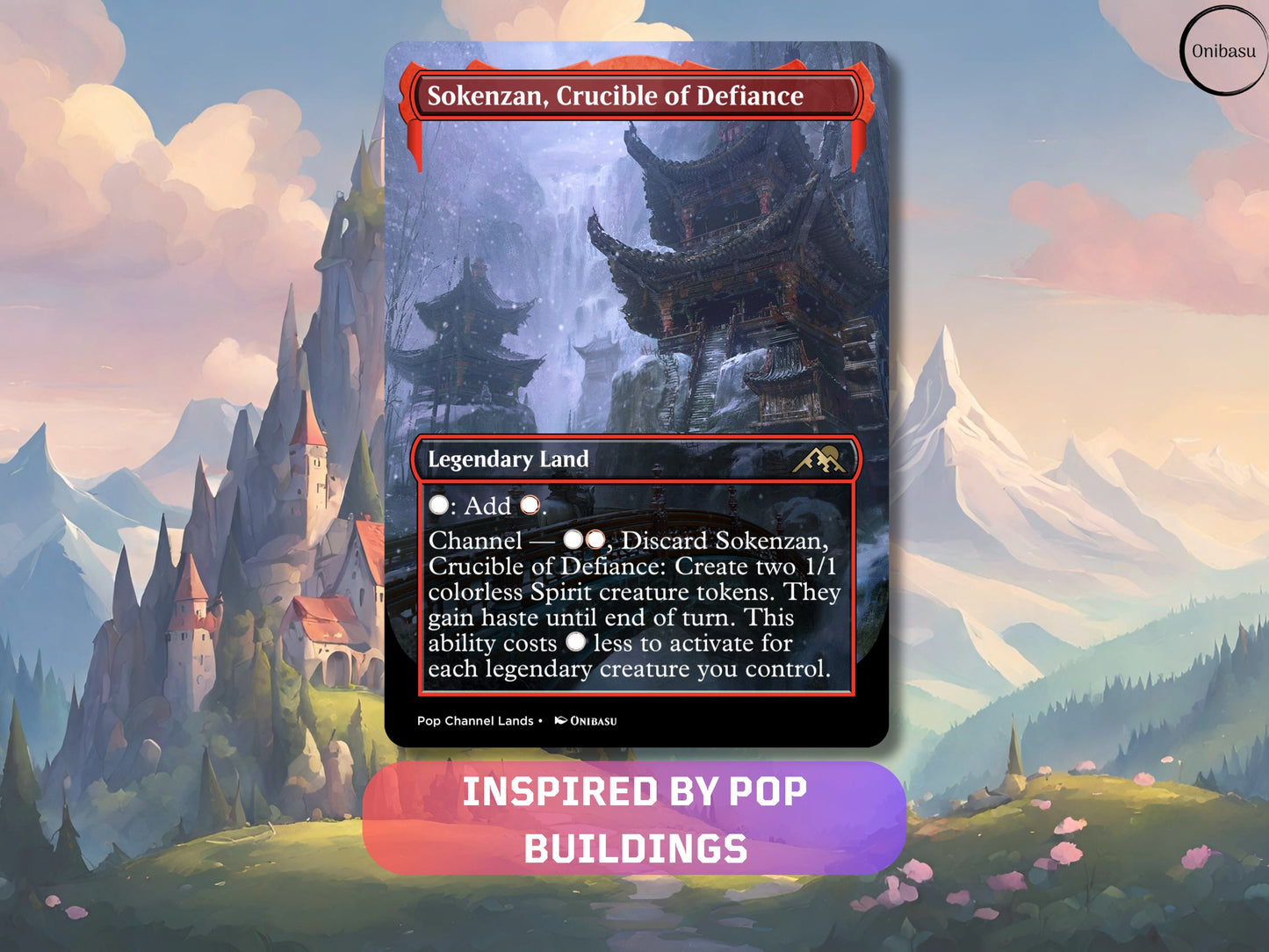Channel Lands as Pop Style Buildings 5 Card MTG Proxy Set Alters