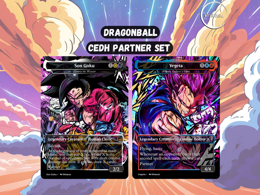 Son Goku and Vegeta (Tymna+Kraum) Set - 2 MTG Proxy Cards