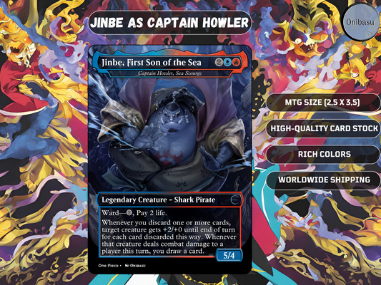 Jinbe from One Piece – Captain Howler, Sea Scourge MTG Proxy Card