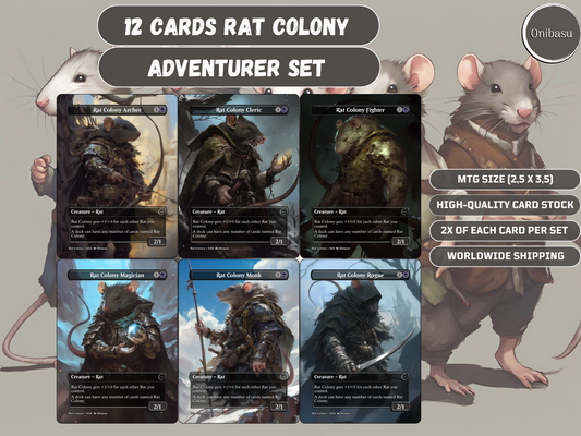 Rat Colony Adventurer Party Set - 6 MTG Proxy Cards