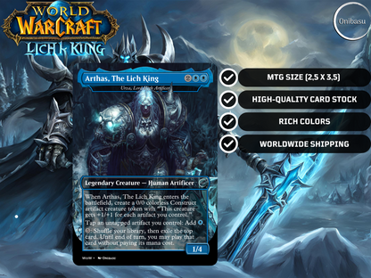 Artas the Lich King from World of Warcraft MTG Proxy Card
