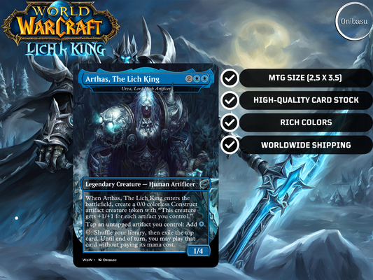 Artas the Lich King from World of Warcraft MTG Proxy Card