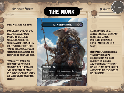Rat Colony Adventurer Party Set - 6 MTG Proxy Cards