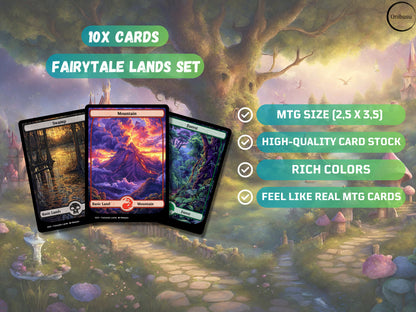 Magical Fairytale Basic Lands - 10 MTG Proxy Cards Fantasy Art Set