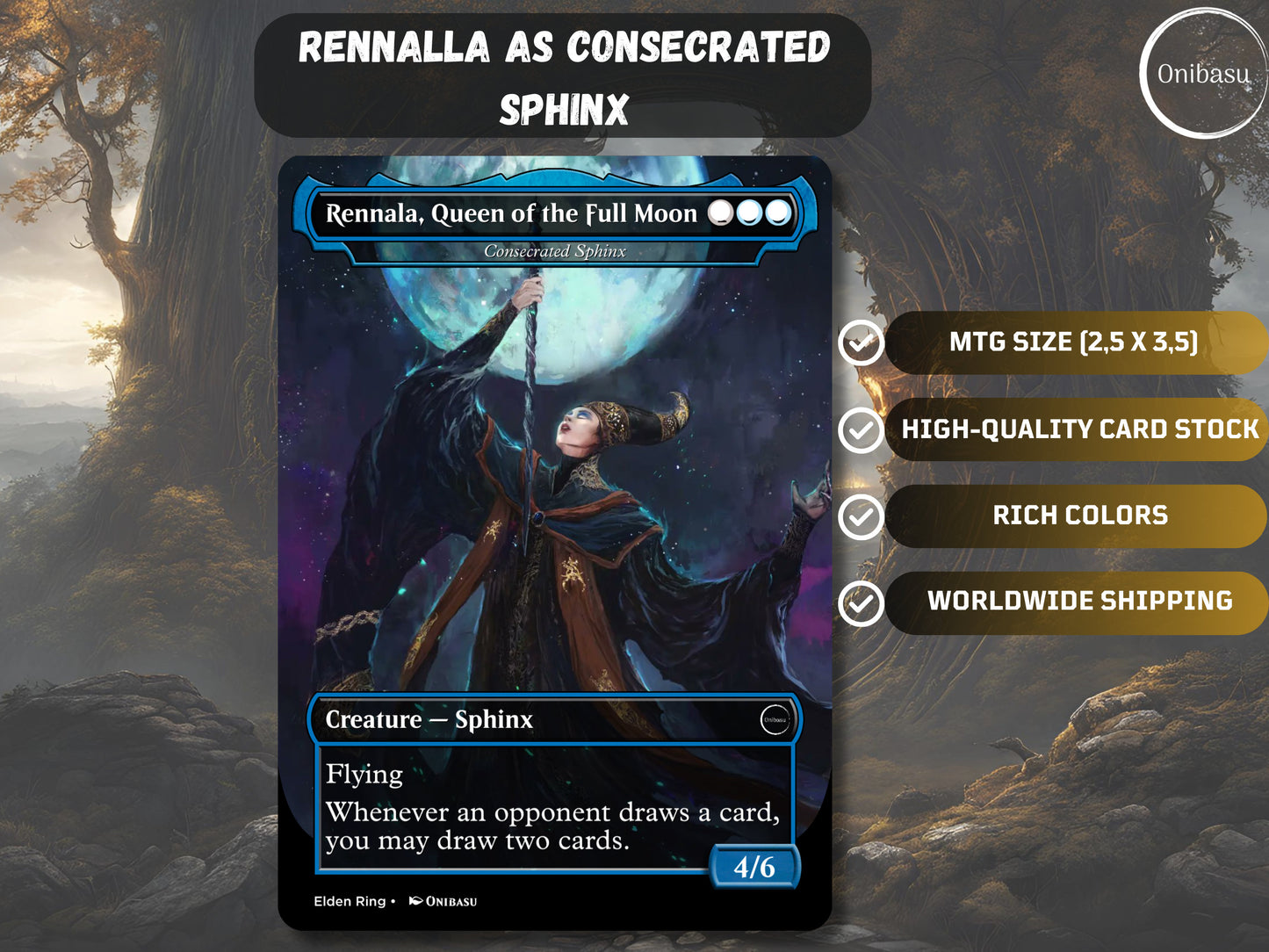 Consecrated Sphinx Rennala Elden Ring Proxy MTG Card Commander Staple