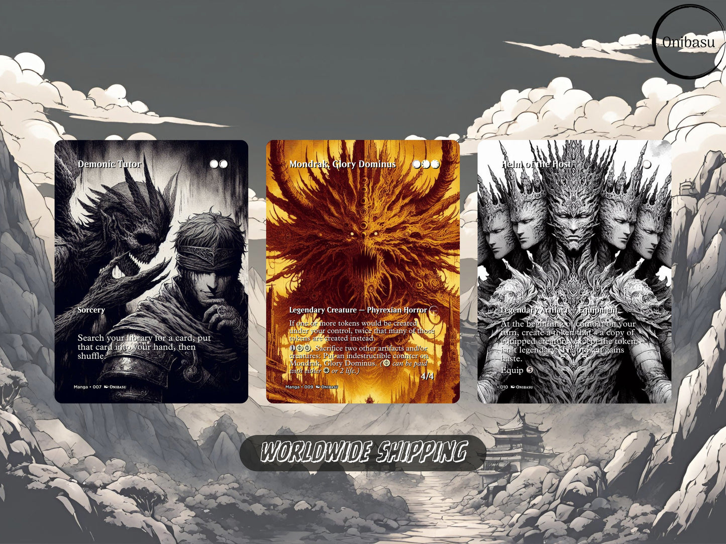 Fantasy Manga Art Proxy Cards for MTG - Set of 10, Demon and Dragon Theme