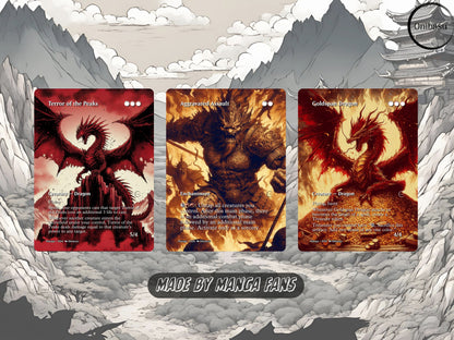 Fantasy Manga Art Proxy Cards for MTG - Set of 10, Demon and Dragon Theme