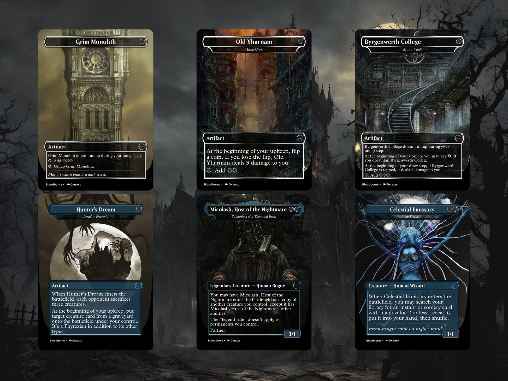 Bloodborne Fullart MTG CEDH Staple Proxy Card Set - 20 Cards + 1 Token