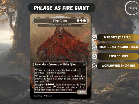 Phlage Fire Giant Elden Ring Proxy MTG Card Commander Staple