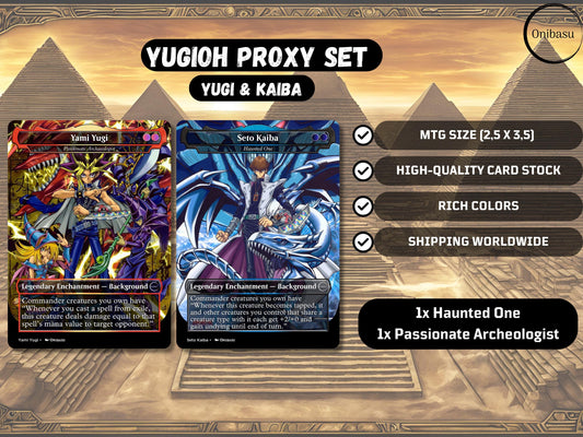 Yugi and Kaiba Fullart MTG Proxy Card Set Enchantments