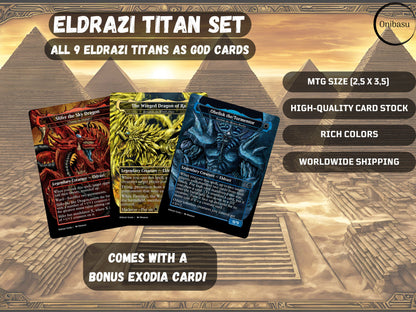 Eldrazi Titans & Egyptian Gods - 9 Card Proxy Set with Bonus Exodia - Stunning Fullart MTG Collection