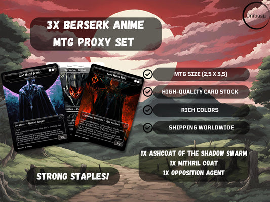 3 Cards Berserk MTG Proxy Set