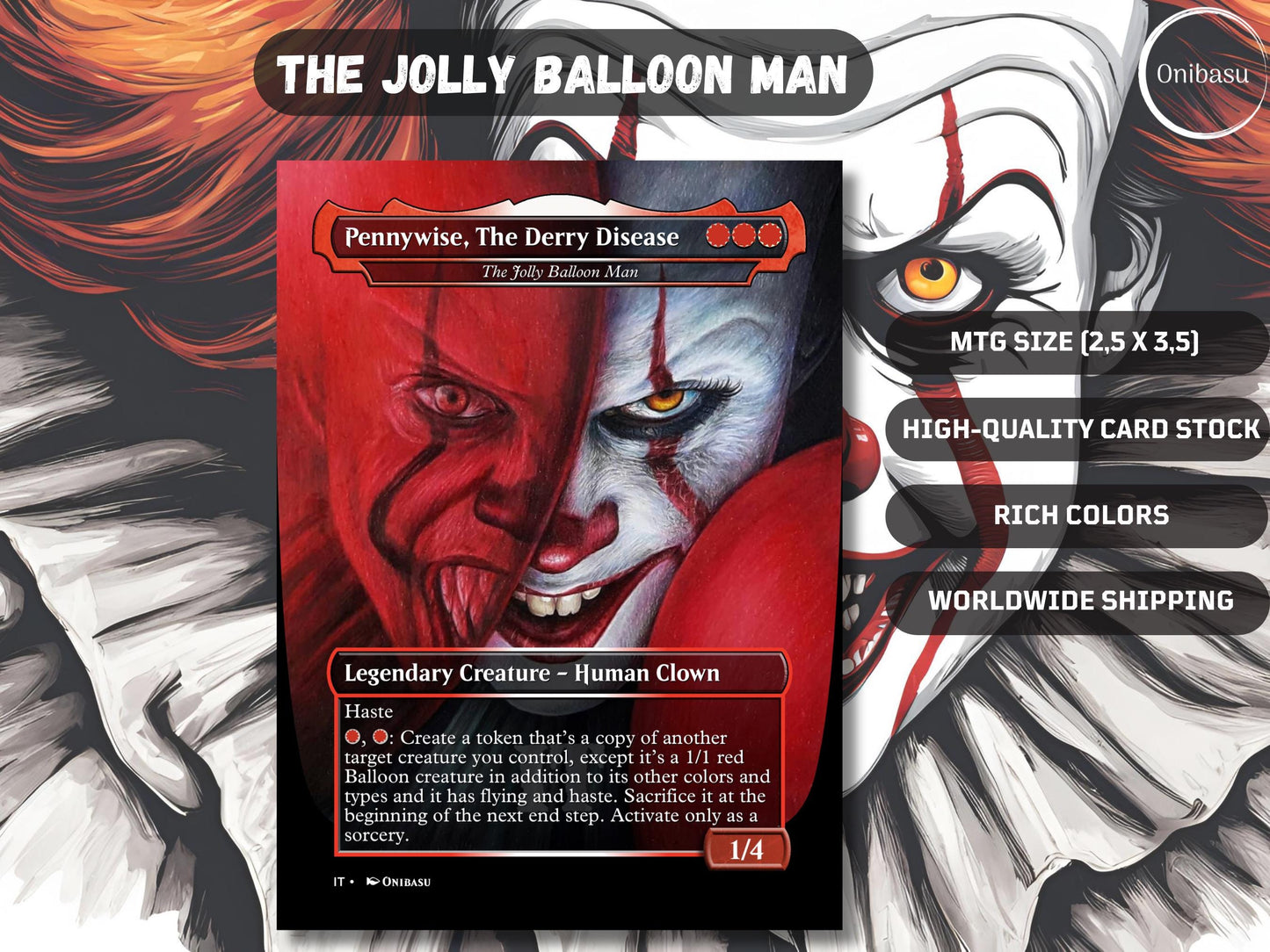 Pennywise Jolly Ballon Man Proxy MTG Card Commander Staple