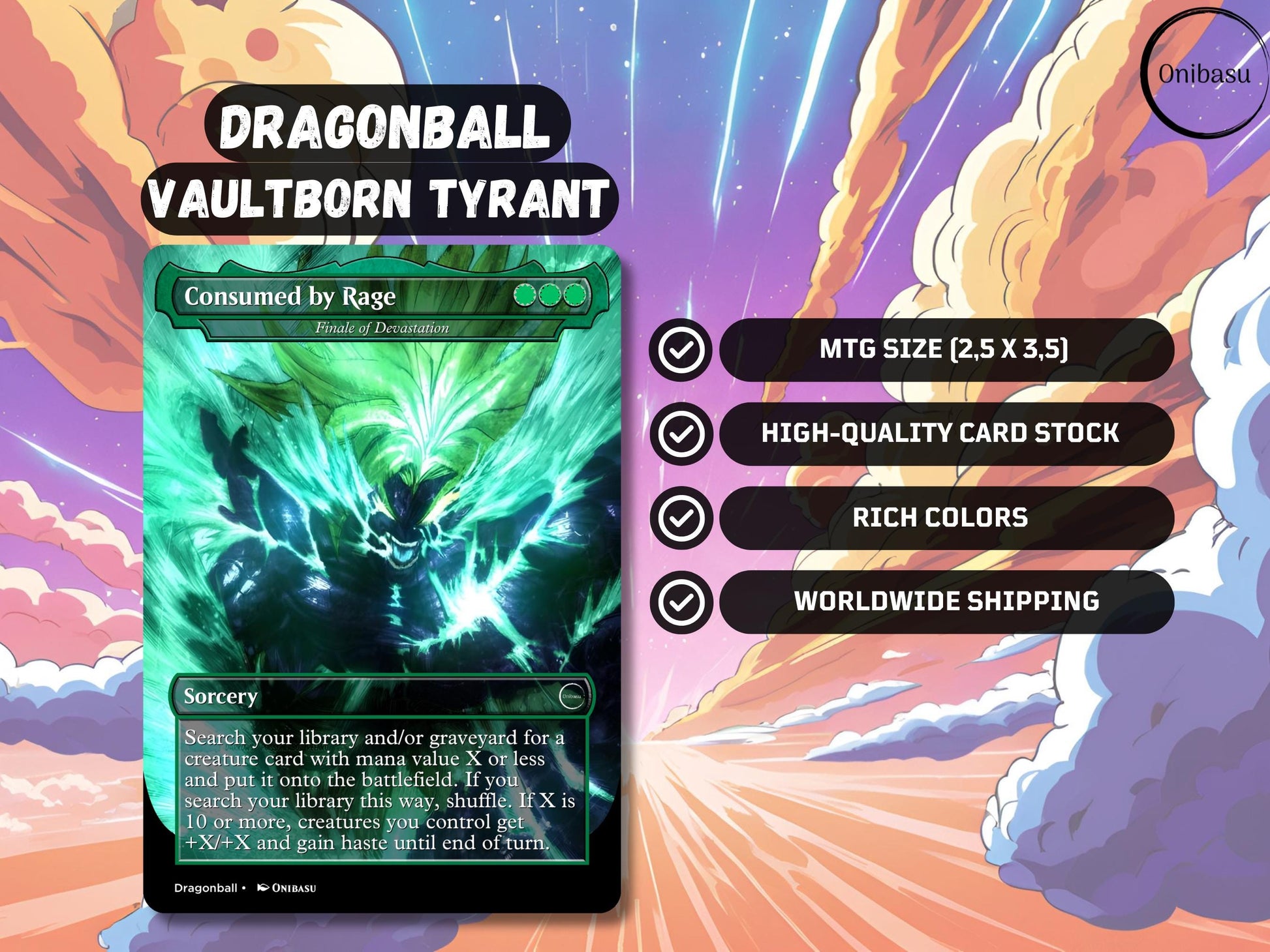 Finale of Devastation Broly DBZ Fullart MTG Proxy Card